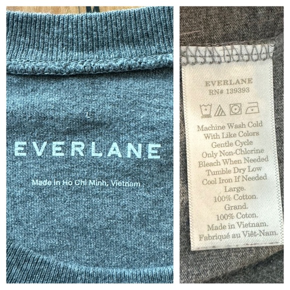 Everlane Premium Weight Long Sleeve Crew Tee in Mid Heathered Grey - Picture 7 of 10